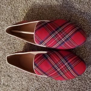 NIB J. Crew tartan plaid loafers